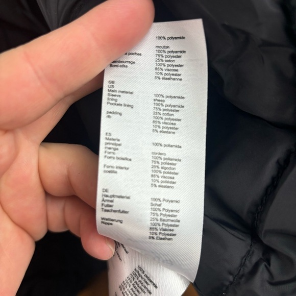 Maje x Schott Boston Shearling Bomber Jacket in Caramel Tan Cream Casual Winter - Picture 8 of 9